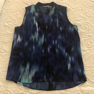 Sleeveless Zip-front Blouse